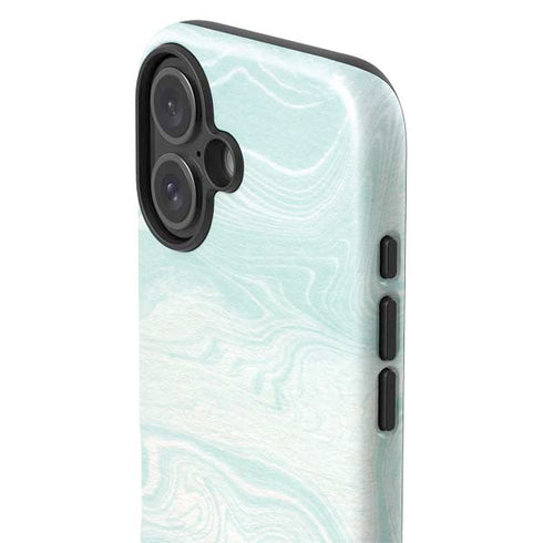 Marbleized Mint iPhone 16 Plus Impact Case